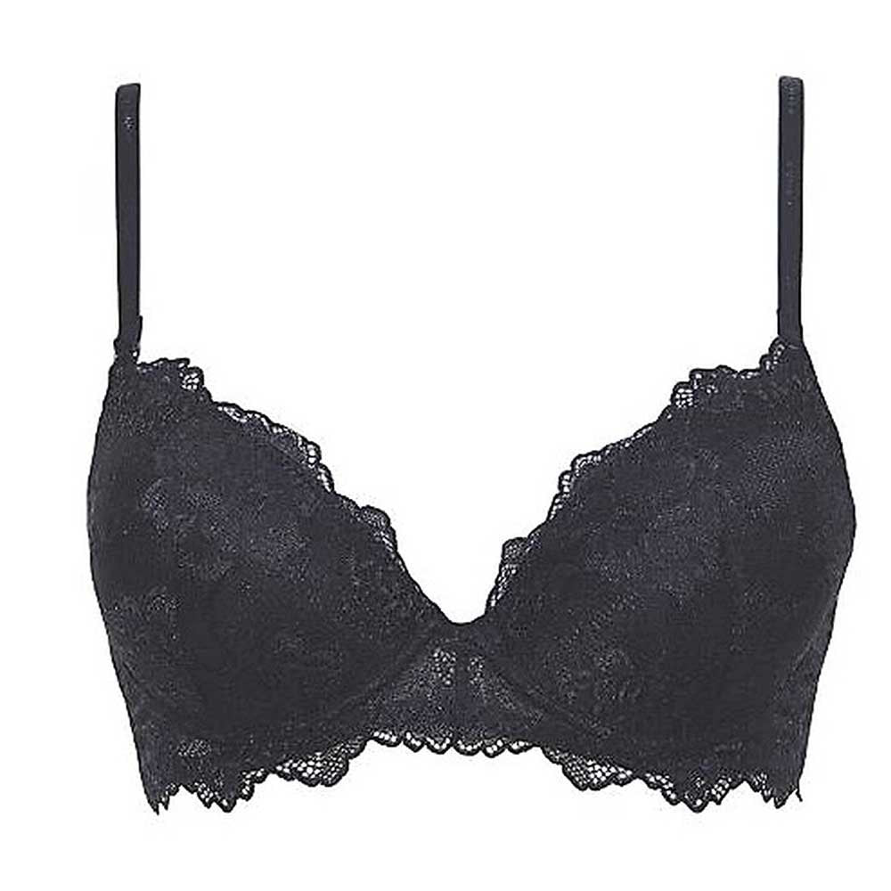 LORMAR Reggiseno Push Up Desiderio in Pizzo Senza Ferretto con Coppe Graduate a Scollatura Profonda - Coppa B Disponibile nei Colori Bianco, Nero e Noisette - Home Shopping Italia 