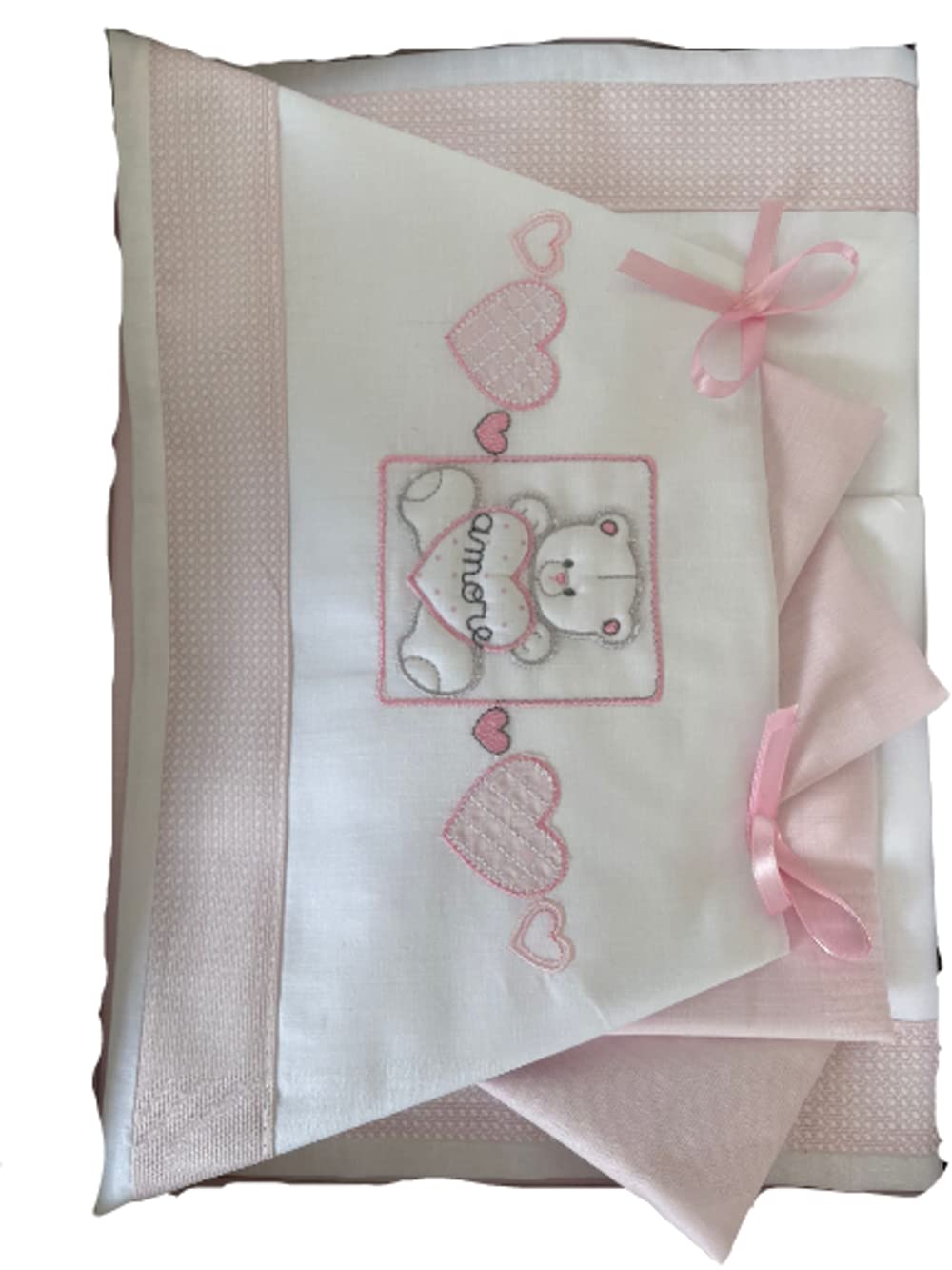 Compose lettino ricamato in puro cotone Art. B0203 Fantasie a seconda della stagionalità - Home Shopping Italia 