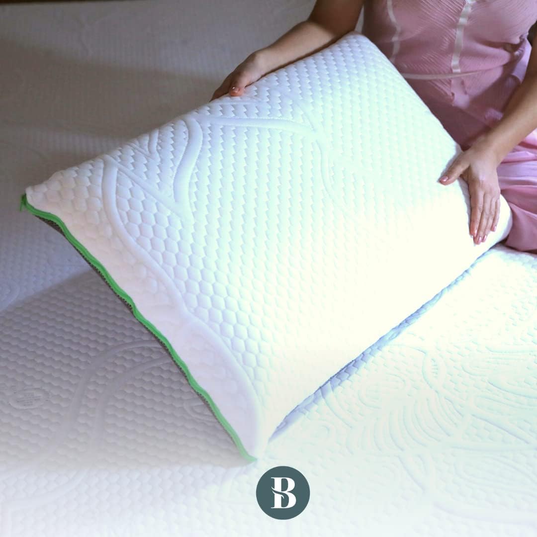 Bedshire Pillow Coppia Cuscini Cervicale Ortopedico Guanciali con Imbottitura in Memory Foam HD e Federa in Cotone Sfoderabile Alti 13 cm da Letto Ergonomico per Collo Made in Italy 100% - Home Shopping Italia 