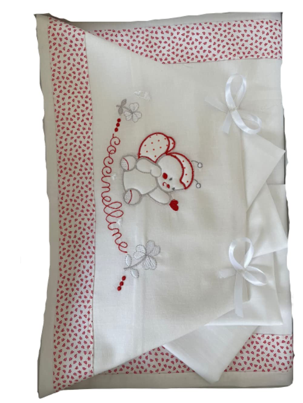 Compose lettino ricamato in puro cotone Art. B0203 Fantasie a seconda della stagionalità - Home Shopping Italia 