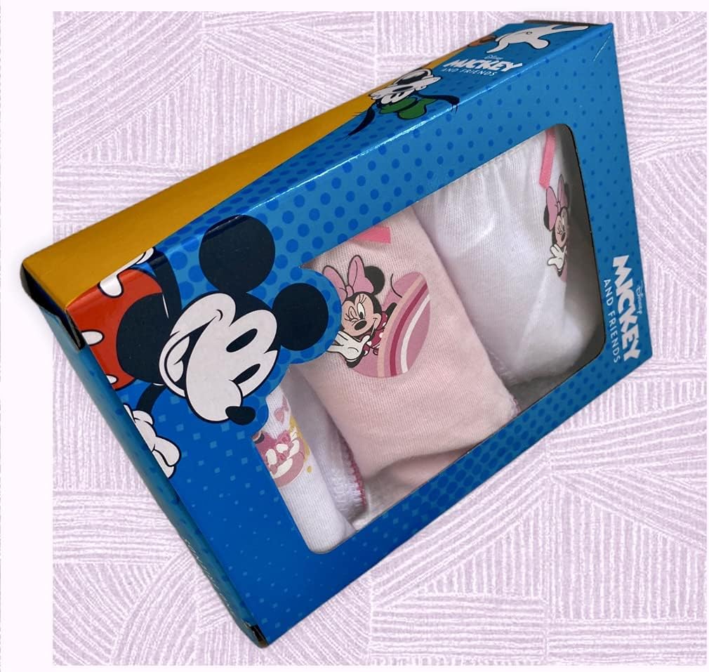 Ellepi Mutande Bambina Minnie Slip Intimo Mutandine Disney Bimba Anni Ragazza Cotone Ragazze Morbido Elastico Colori Bambini Regalo Compleanno Abbigliamento