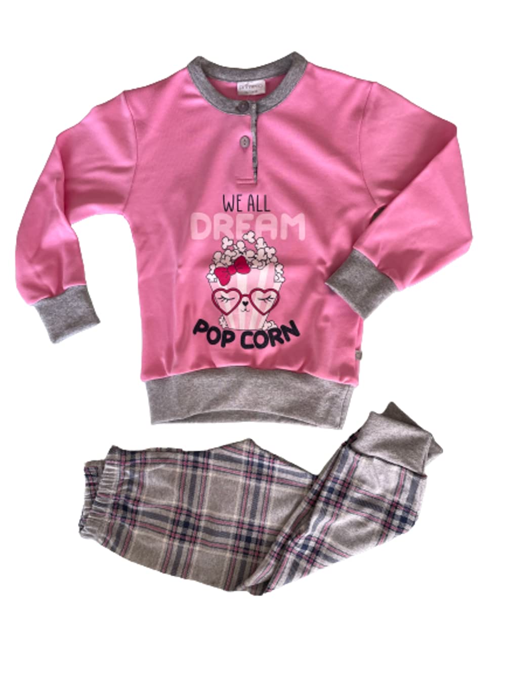 Pigiama Serafino Lungo Bimba neonata Due Pezzi Cotone Interlock - Primero - Home Shopping Italia 