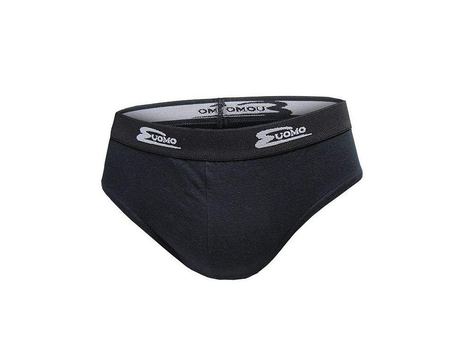 Cotonella Slip Uomo in Cotone BIELASTICO con Elastico PARLATO -Confezione da 6 Slip - Disponibile nei Colori Bianco, Nero o Assortito