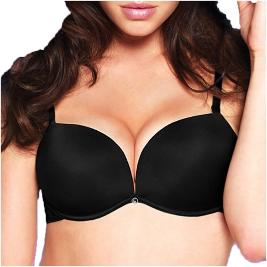 LORMAR Reggiseno Balconcino Double Liscio Coppe Super Push UP 2 Taglie in più
