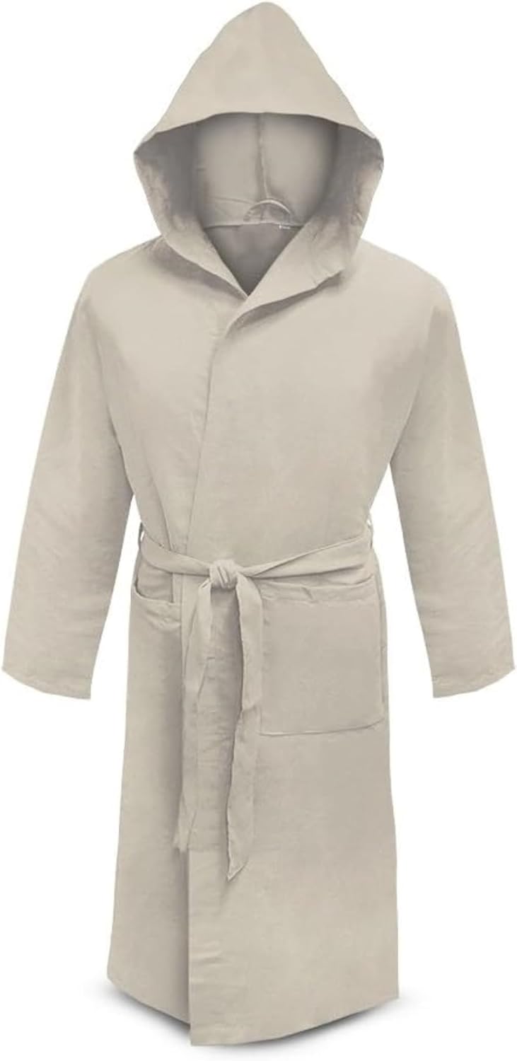 Tessile Shop Accappatoio in morbida microfibra UNISEX (M, Sabbia)