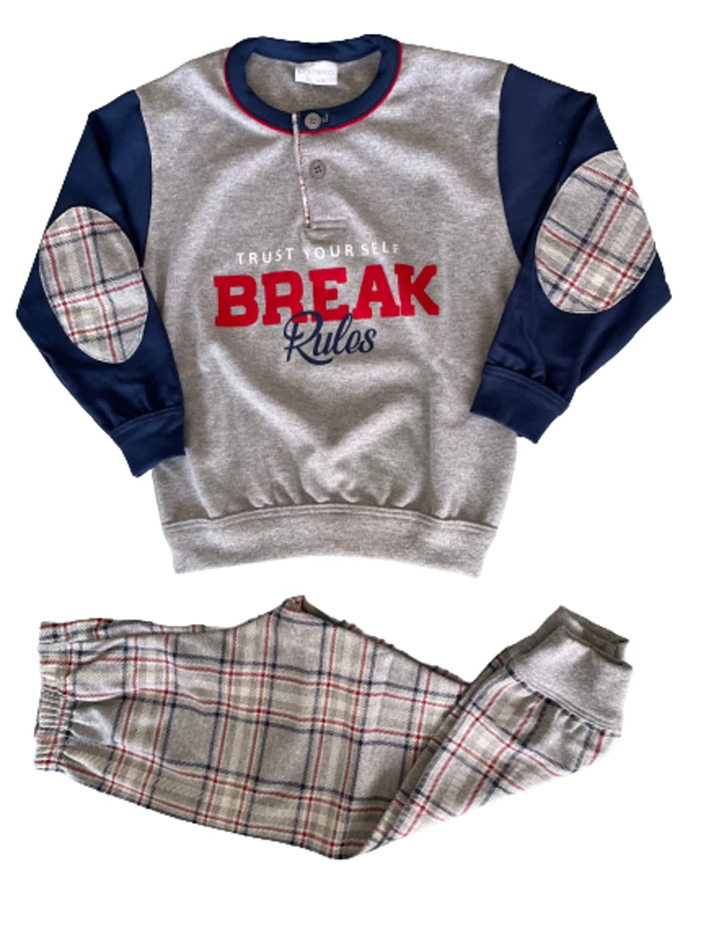 Pigiama Serafino Bambino Lungo Cotone Interlock - Primero - Home Shopping Italia 