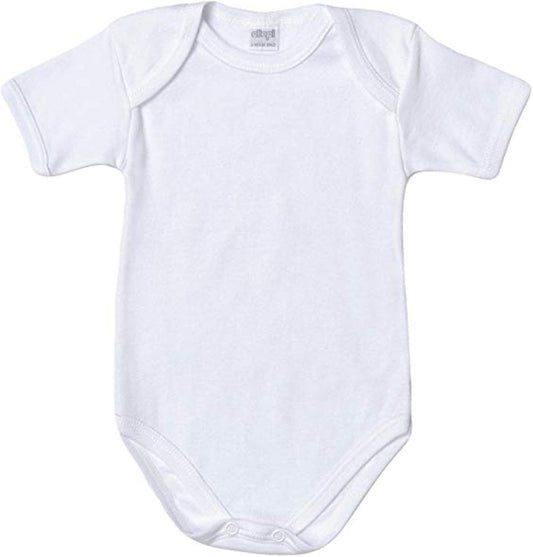 Ellepi 6 Body Neonato Neonato in Puro Cotone Anallergico con Cuciture Comfort Colore Bianco Spalla Larga o Mezza Manica
