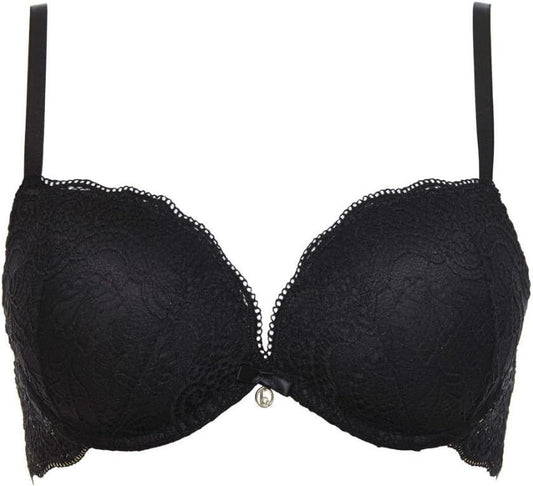 LORMAR Reggiseno Balconcino Double Pizzo Coppe Super Push UP 2 Taglie in più
