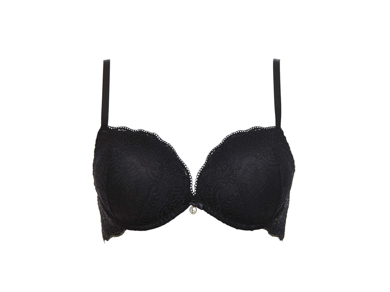 LORMAR Reggiseno Balconcino Double Pizzo Coppe Super Push UP 2 Taglie in più