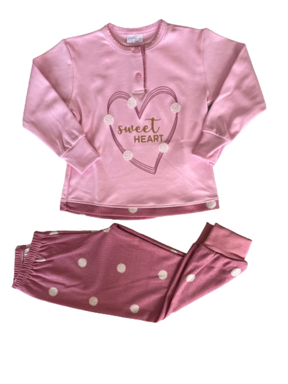 Pigiama Serafino Lungo Bimba neonata Due Pezzi Cotone Interlock - Primero - Home Shopping Italia 