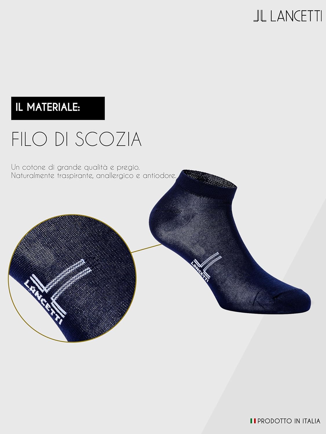 LANCETTI - 6 Paia Calzini Corti Sneaker per Uomo o Donna, Fantasmini in Cotone Filo di Scozia Home Shopping Italia 
