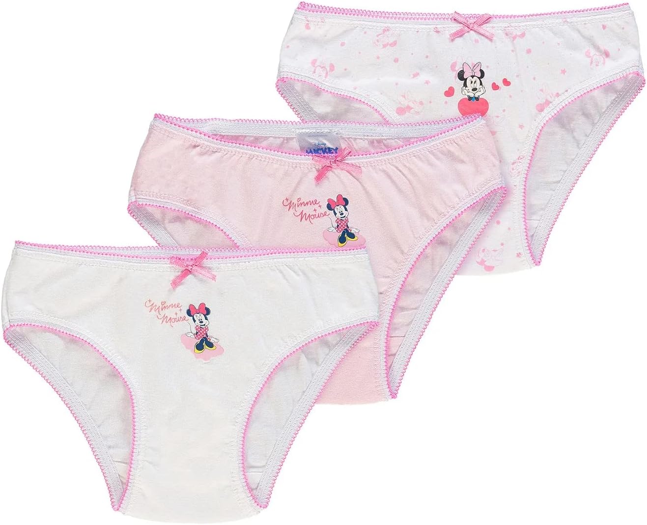 Ellepi Mutande Bambina Minnie Slip Intimo Mutandine Disney Bimba Anni Ragazza Cotone Ragazze Morbido Elastico Colori Bambini Regalo Compleanno Abbigliamento
