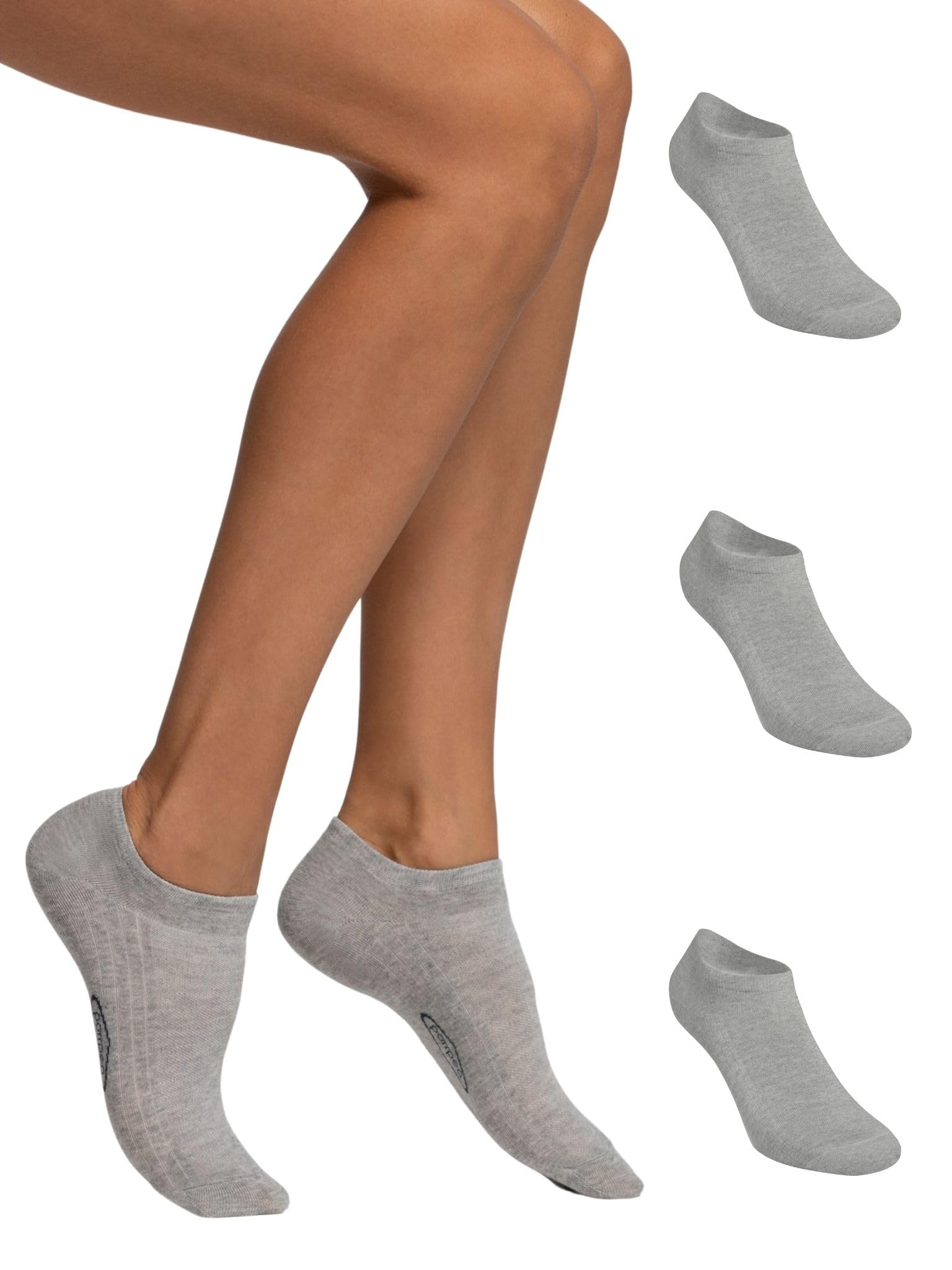 POMPEA Cotton Calzini alla Caviglia (Pacco da 3) Donna