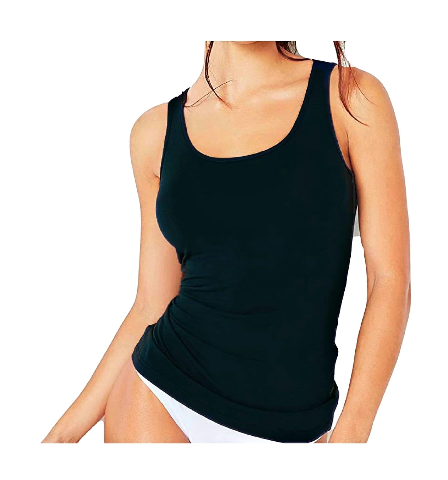 JADEA Offerta 2 Pezzi Canotta Donna in Cotone Elasticizzato, Canotta Donna Spalla Larga, Camiciola Multipack 80234182 Home Shopping Italia 
