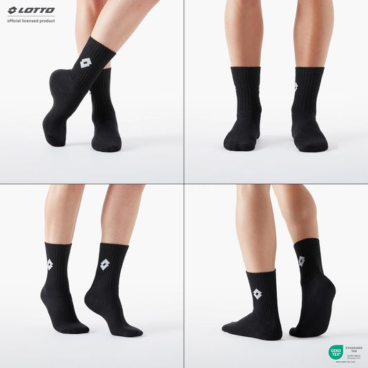 Lotto 12 Paia Calzini Tennis Uomo/Donna in Morbido Cotone traspirante, Certificati OEKO-TEX, Nero, 39-42