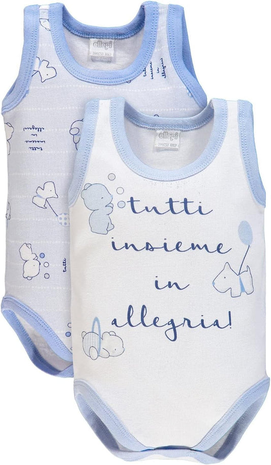 Ellepi Body Spalla Larga Neonato Cotone Mesi Neonata Anni Bambino Bambina Bimbo Bimba Canotta Canottiera Smanicato Senza Maniche Estivo Intimo Neonati Bodini Estivi Maschio Femmina