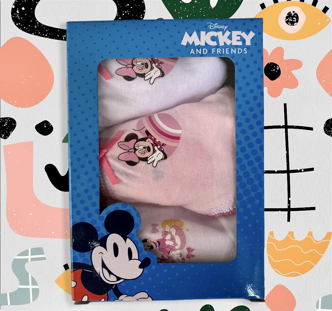 Ellepi Mutande Bambina Minnie Slip Intimo Mutandine Disney Bimba Anni Ragazza Cotone Ragazze Morbido Elastico Colori Bambini Regalo Compleanno Abbigliamento