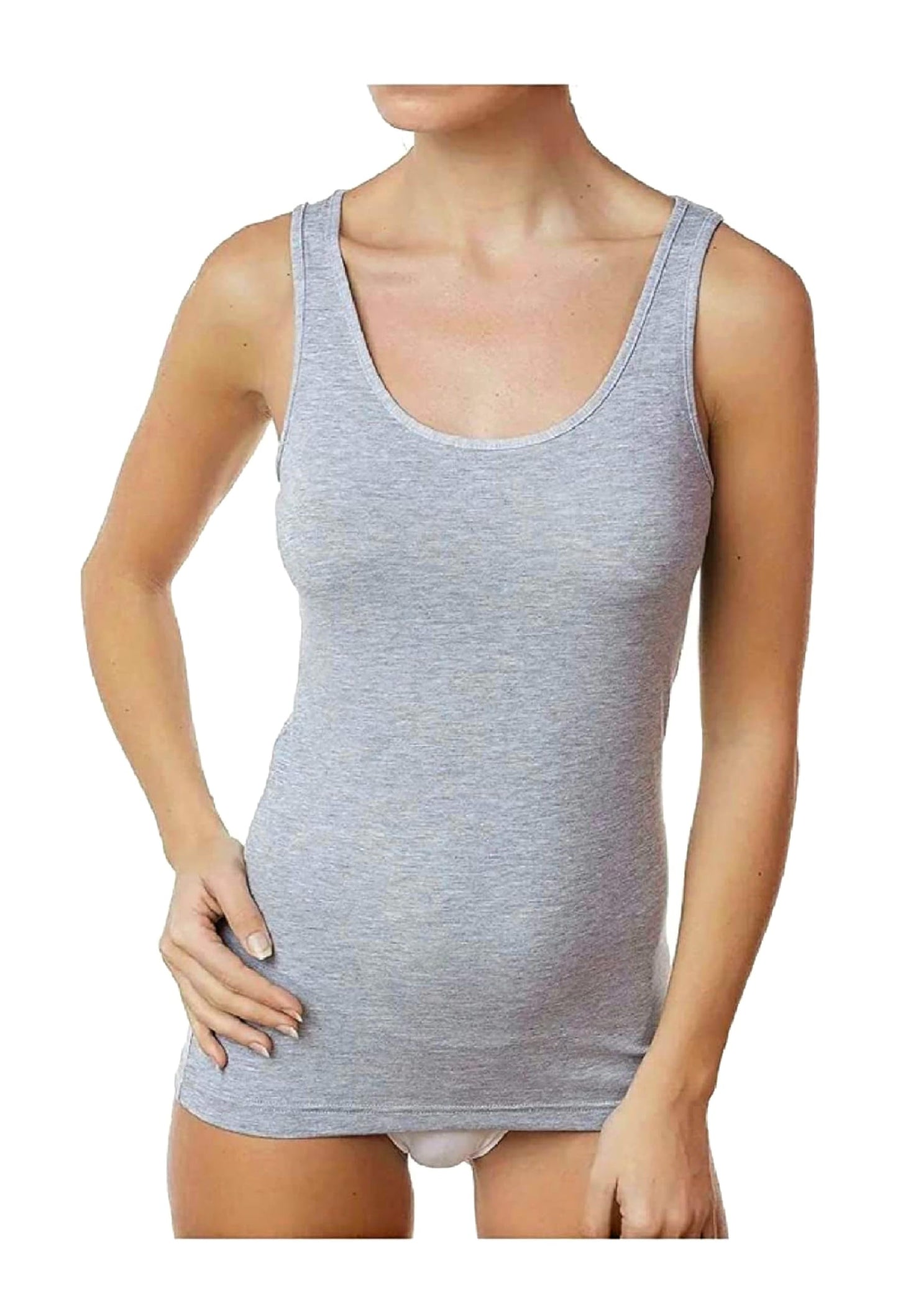 JADEA Offerta 2 Pezzi Canotta Donna in Cotone Elasticizzato, Canotta Donna Spalla Larga, Camiciola Multipack 80234182 Home Shopping Italia 