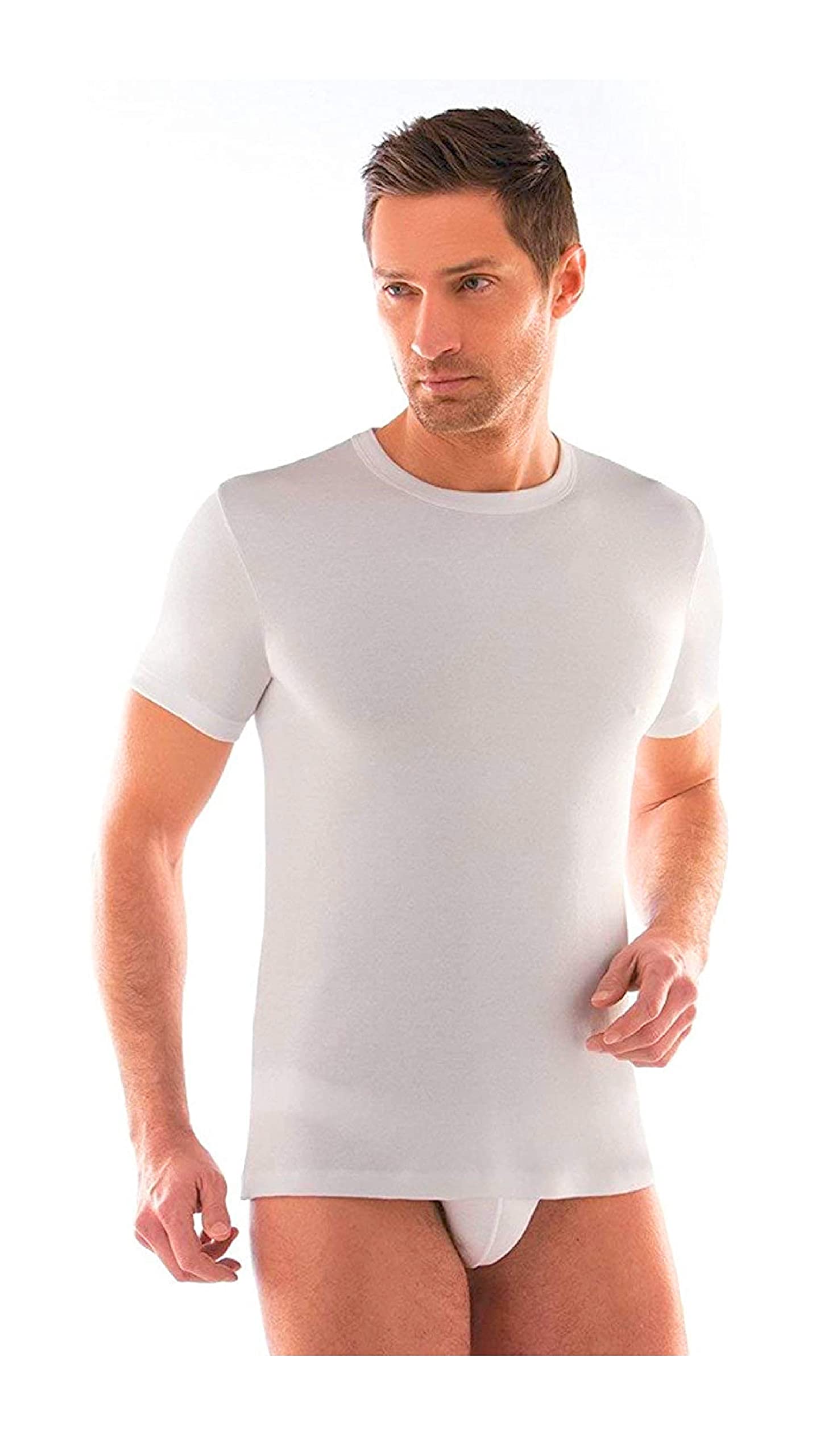 LIABEL Maglietta Intima Uomo Felpata Girocollo 3-6 Pezzi Maglia Uomo Caldo Cotone Pettinato - Maglia Intima Uomo Invernale - Home Shopping Italia 