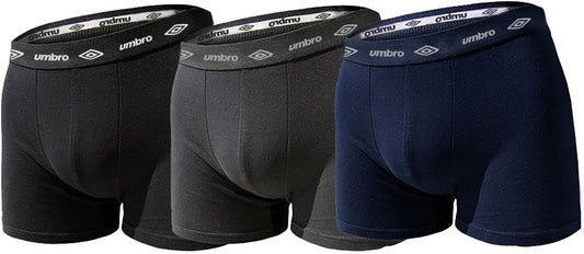Umbro Set 3 Pezzi Boxer Uomo in Cotone Elasticizzato Art. 701