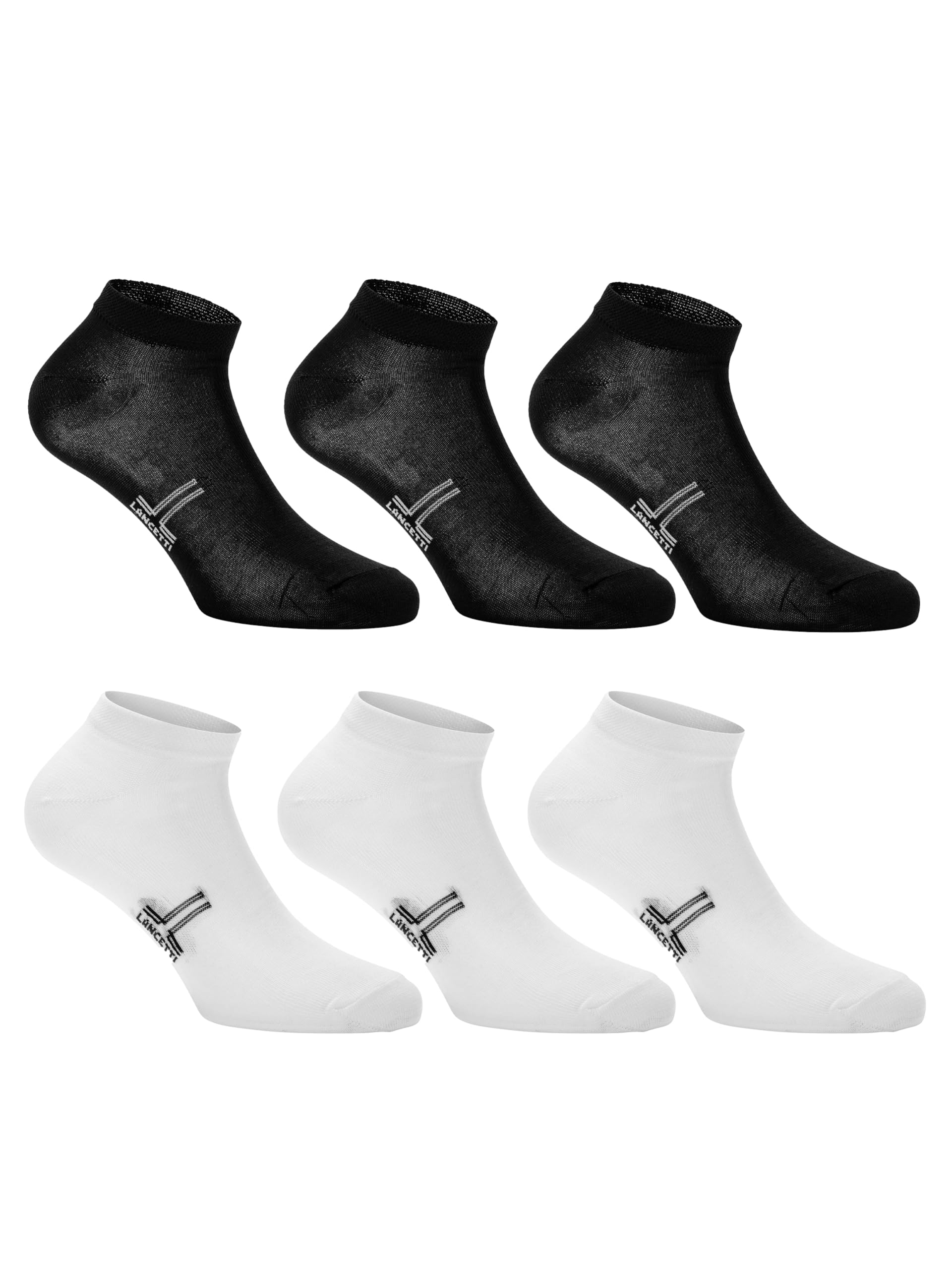 LANCETTI - 6 Paia Calzini Corti Sneaker per Uomo o Donna, Fantasmini in Cotone Filo di Scozia