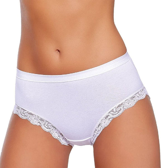 JADEA 6 Pezzi Slip Donna 532 in Cotone con Bordi in Pizzo