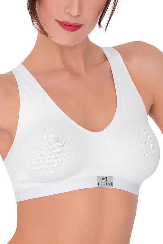 Action P1350 Reggiseno Sportivo Cotone Donna Brassiere Senza Ganci Schiena Tessuto Traspirante