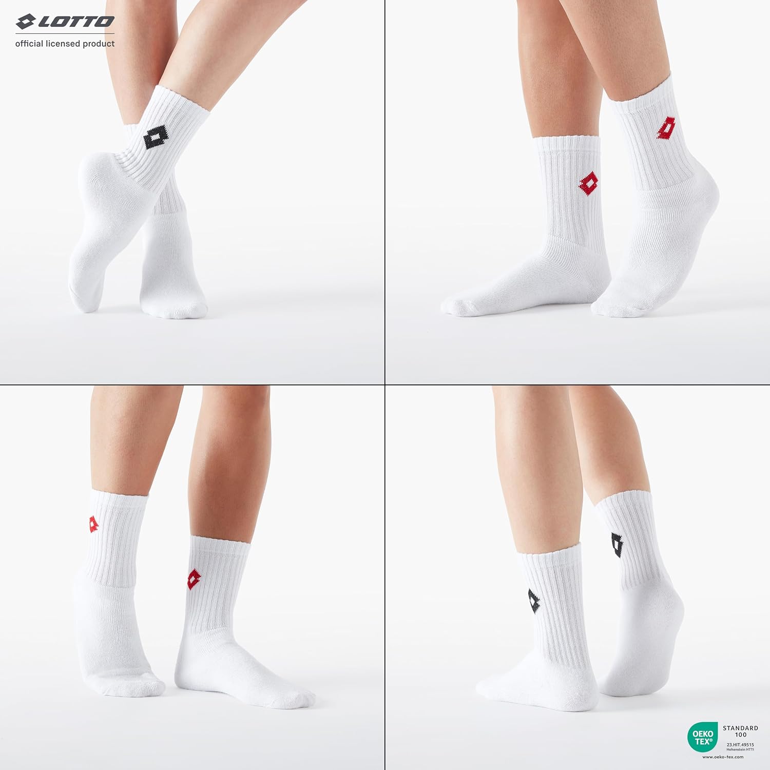 Lotto 12 Paia Calzini Tennis Uomo/Donna in Morbido Cotone traspirante, Certificati OEKO-TEX, Bianco, 43-46