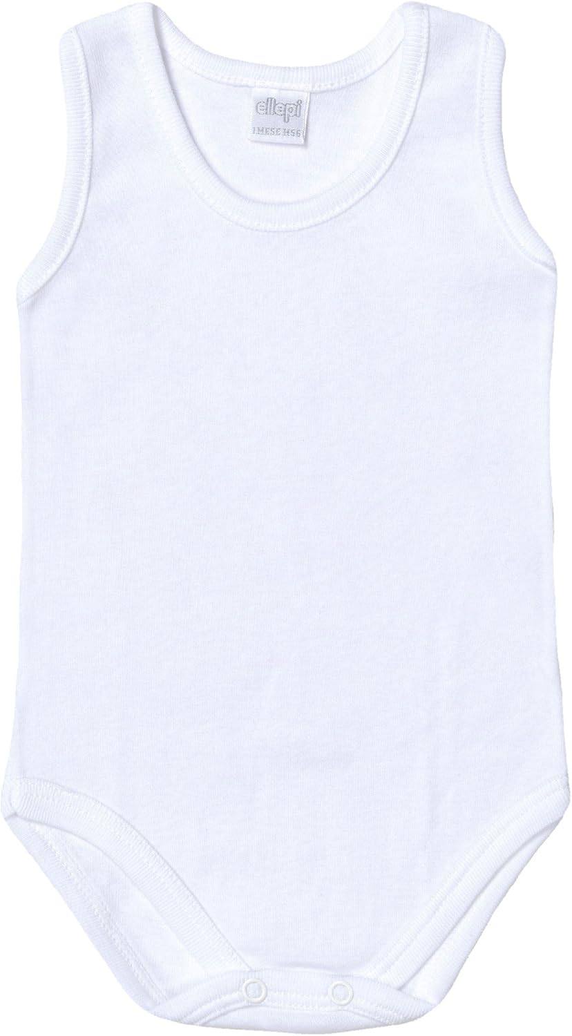 Ellepi Confezione da 2 Body Neonato NEONATA Spalla Larga Costina 100% Cotone. Realizzato con Filato in Puro Cotone