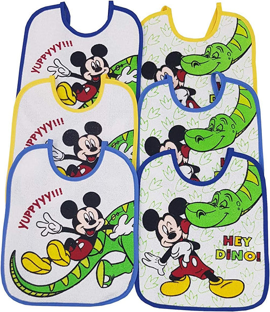 Set 6 Bavaglini Stampati Topolino con laccio 24x19cm