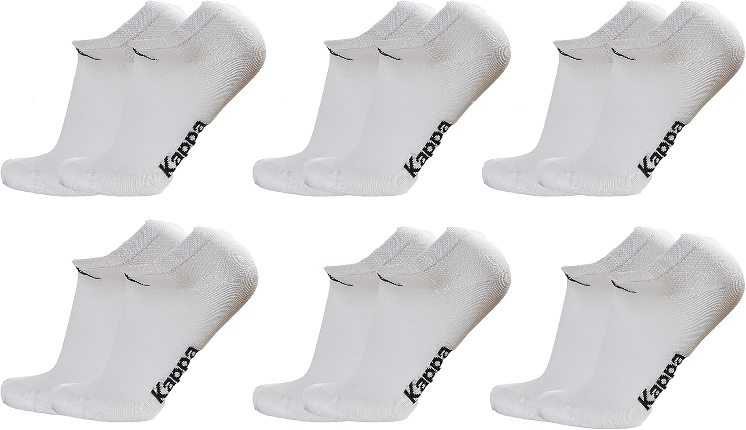 Kappa 6 paia calzini, calzini fantasmini invisibili,calzini sneakers in cotone,modello unisex, vari assortimenti