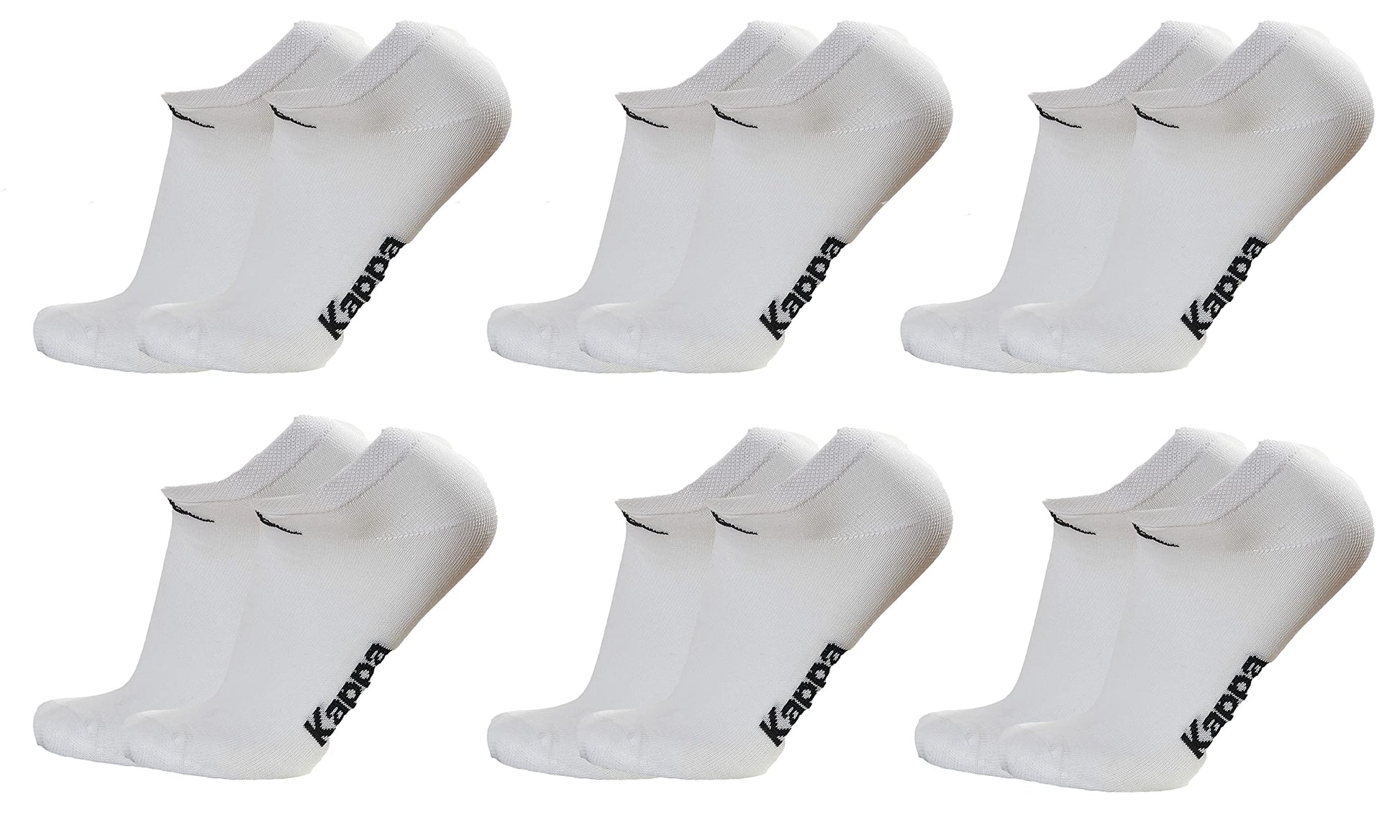 Kappa 6 paia calzini, calzini fantasmini invisibili,calzini sneakers in cotone,modello unisex, vari assortimenti