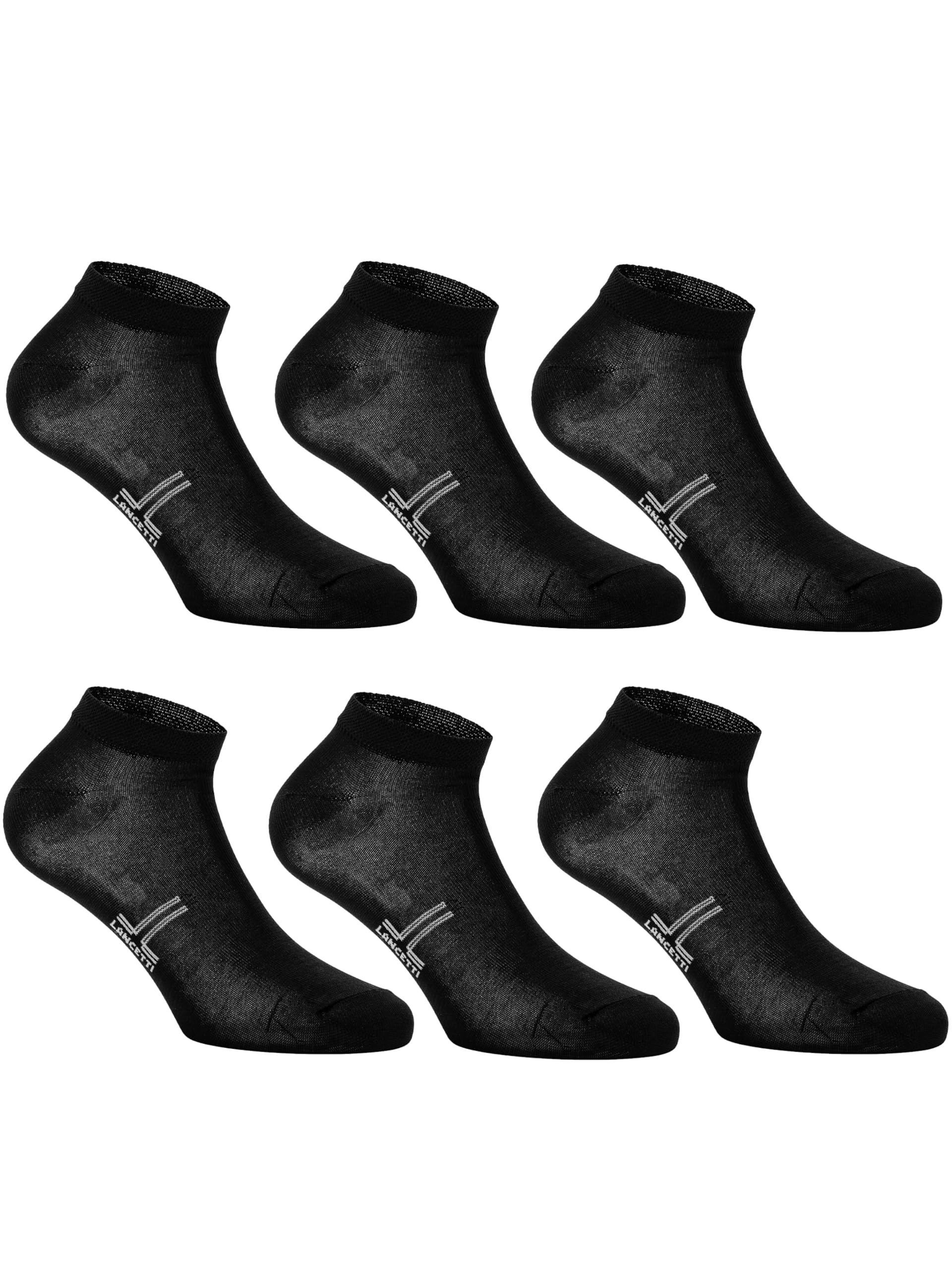 LANCETTI - 6 Paia Calzini Corti Sneaker per Uomo o Donna, Fantasmini in Cotone Filo di Scozia