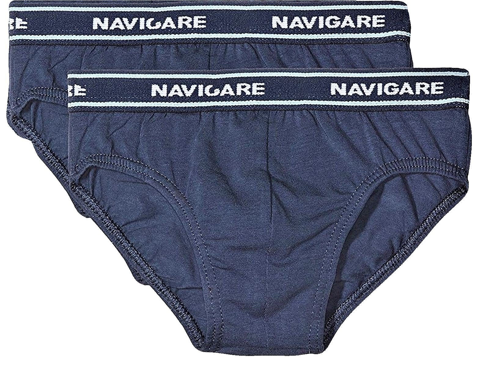 NAVIGARE UNDERWEAR BOY Confezione da 6 Slip Bambino E Ragazzo in Cotone BIELASTICO con Elastico Esterno Stampato - Colore Bianco E Colorati in Cotton Stretch Jersey. Articolo Scatolato singolarmente