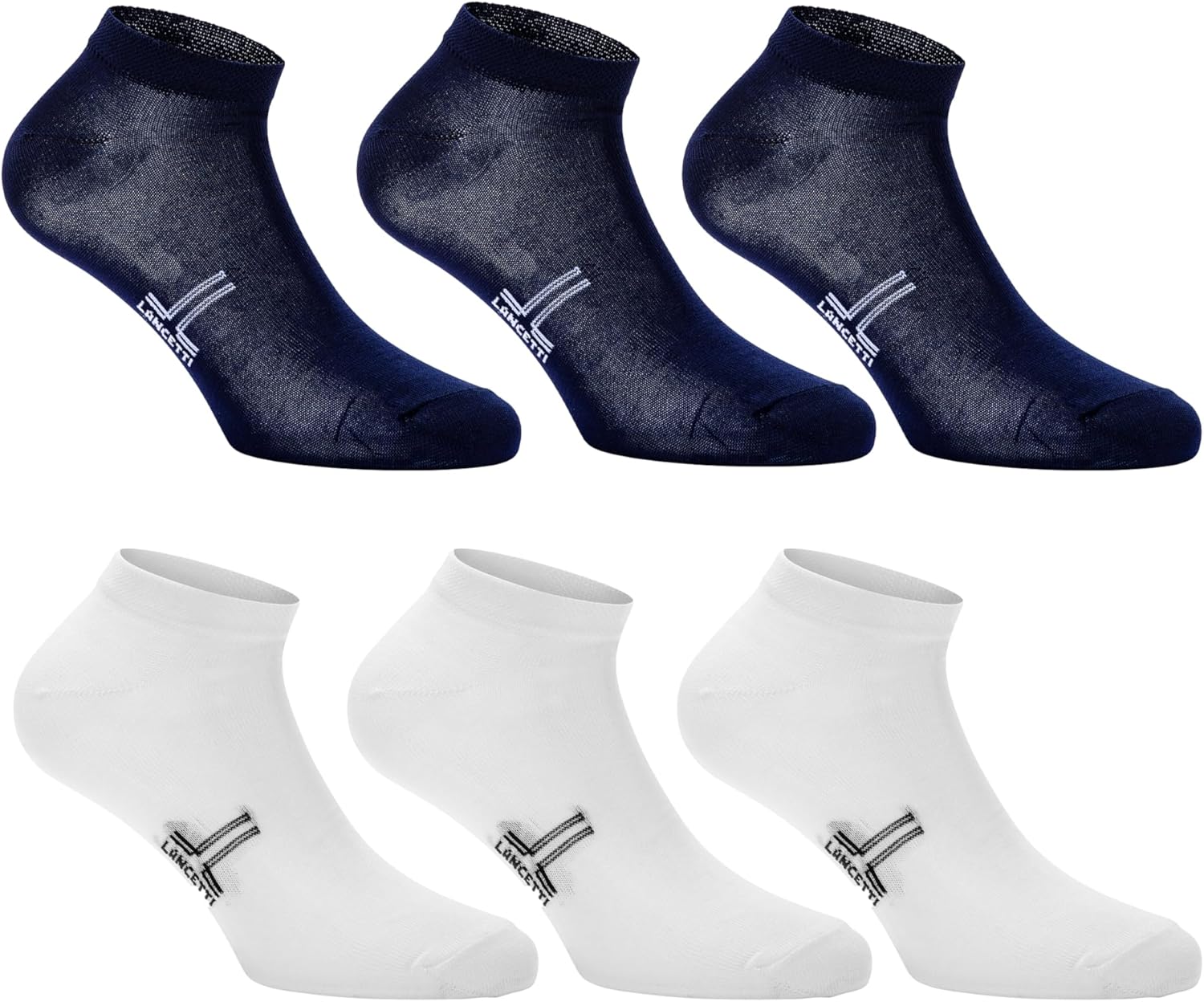 LANCETTI - 6 Paia Calzini Corti Sneaker per Uomo o Donna, Fantasmini in Cotone Filo di Scozia