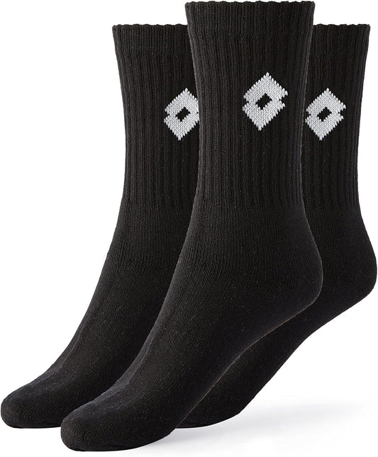 Lotto 12 Paia Calzini Tennis Uomo/Donna in Morbido Cotone traspirante, Certificati OEKO-TEX, Nero, 43-46