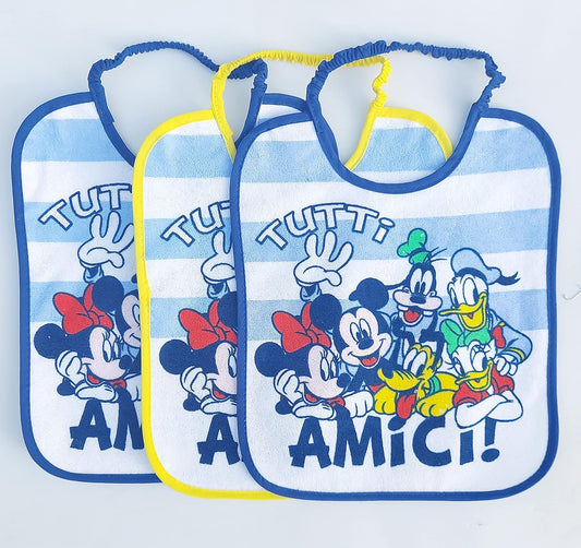 Set 6 bavaglini lunghi Disney fantasie assortite (Topolino)