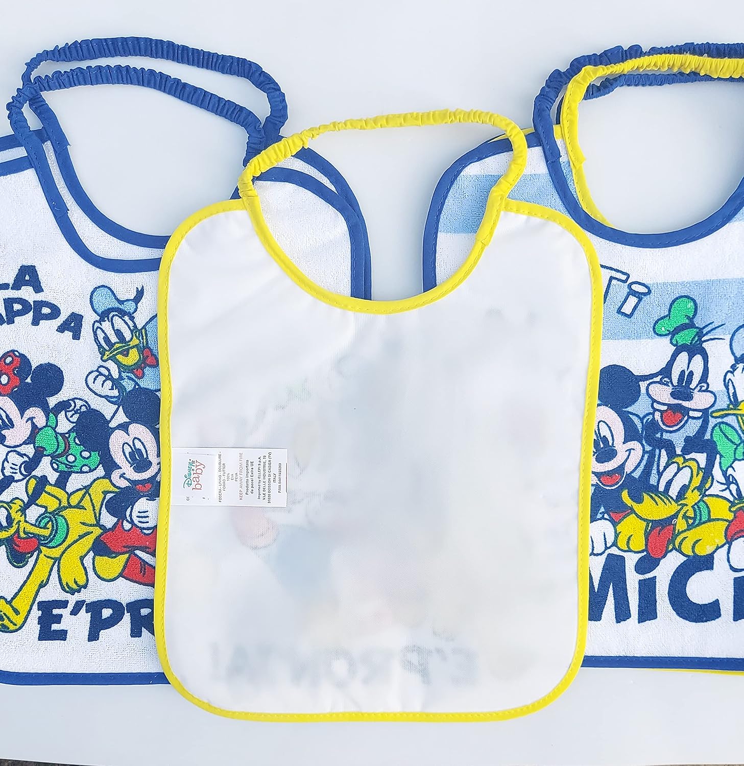 Set 6 bavaglini lunghi Disney fantasie assortite (Topolino)