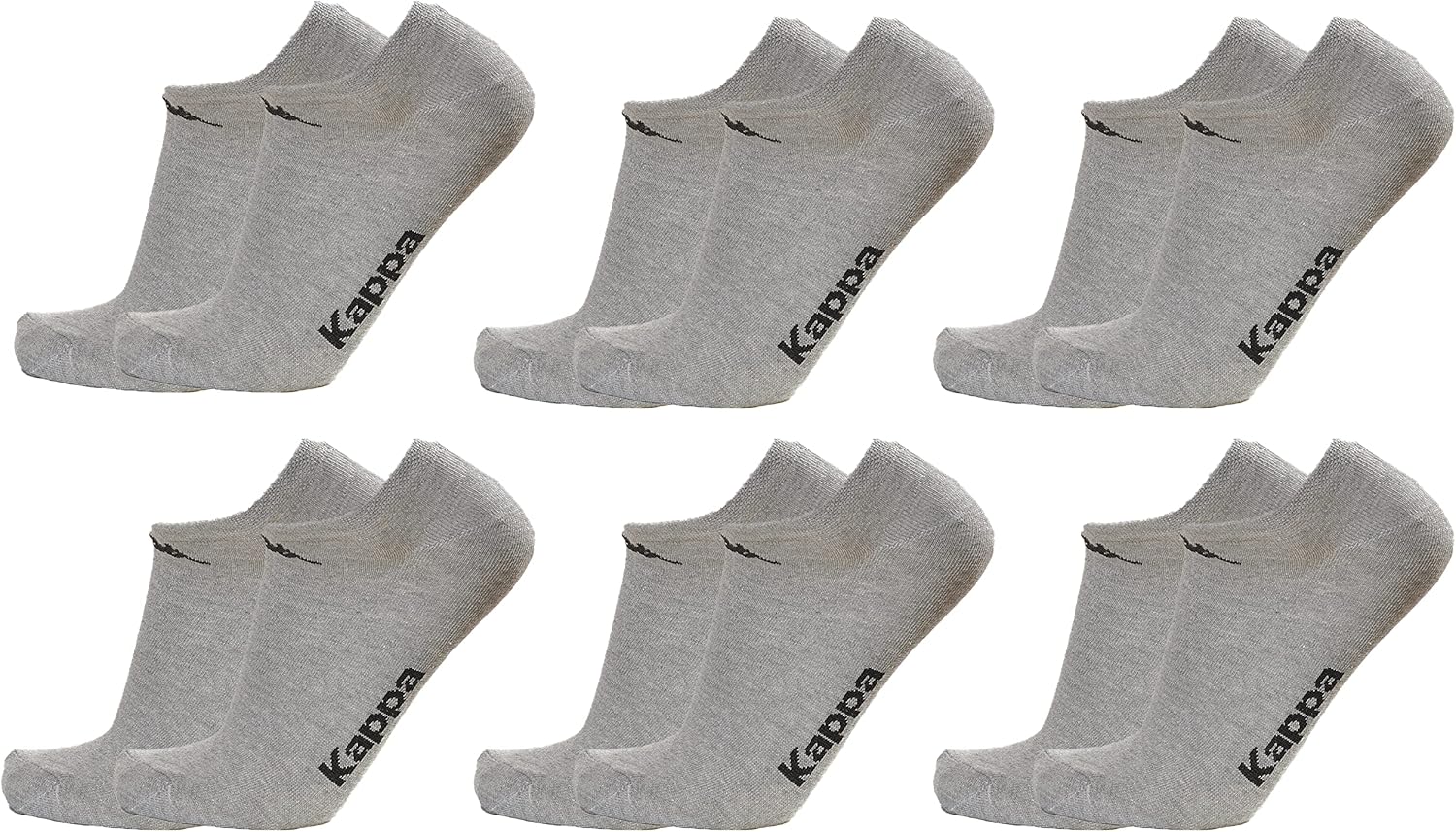 Kappa 6 paia calzini fantasmini invisibili sneakers in cotone modello unisex vari assortimenti.