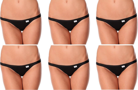 6 perizoma vita bassa donna JADEA art. 508 cotone elasticizzato (4, nero)