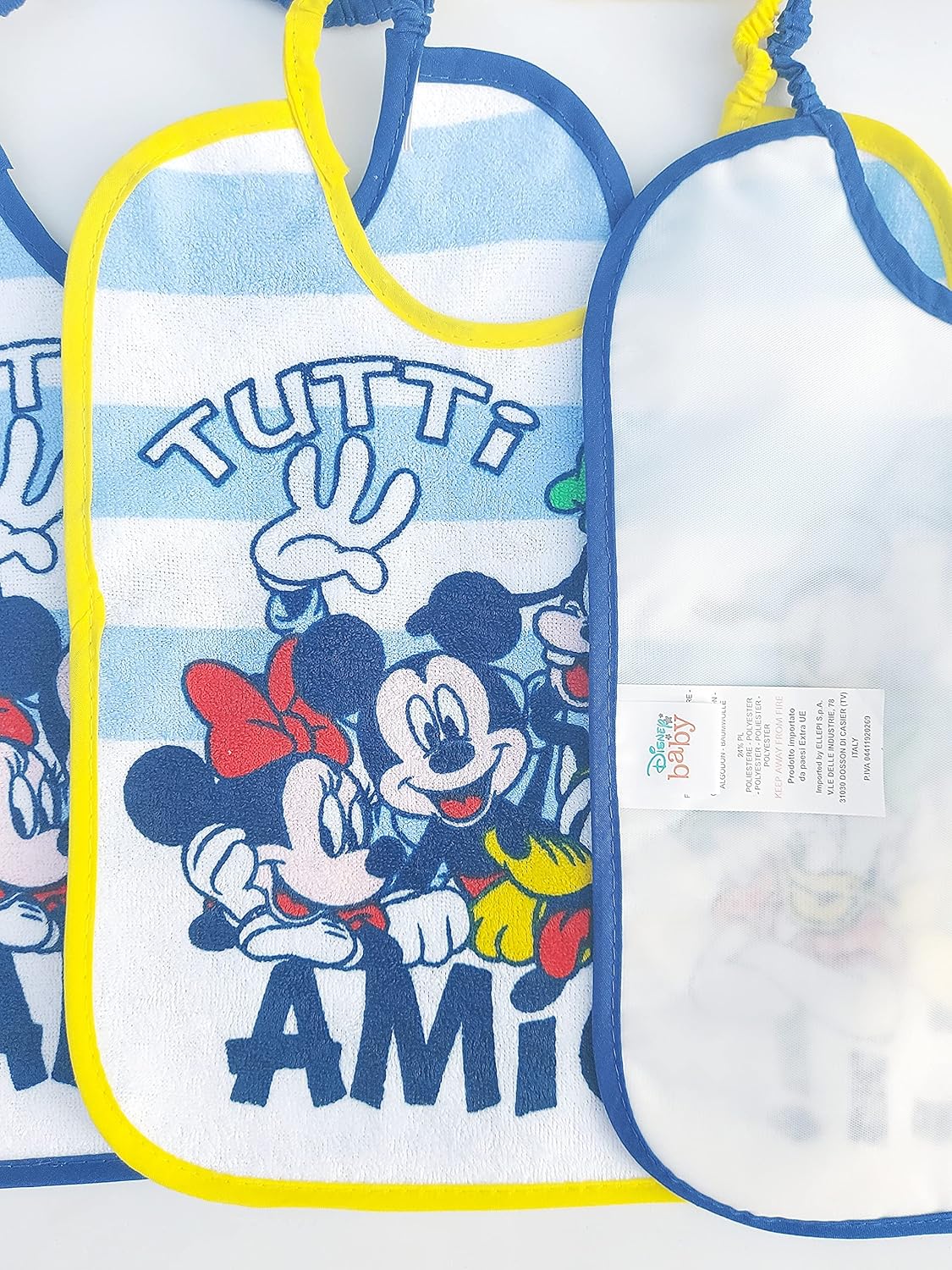 Set 6 bavaglini lunghi Disney fantasie assortite (Topolino)