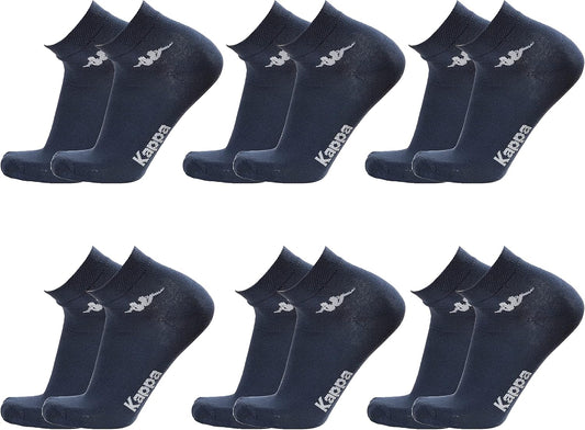 Kappa CONF. 6 PAIA CALZINO CORTO ALLA CAVIGLIA UNISEX - art. K004 in cotone. Disponibile nei colori Bianco, Nero, Blu e Grigio - Home Shopping Italia 